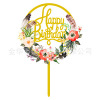 INS Cross -border Color India Birthday Cake Account Light -colored Flower Happy Birthday Cake Decoration