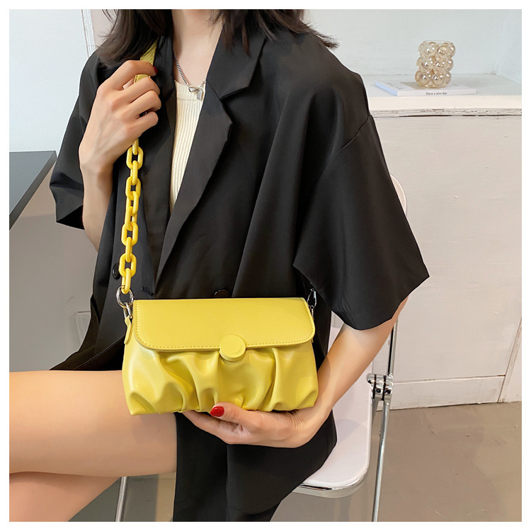 Simple Casual Fold Shoulder Small Square Bag display picture 10