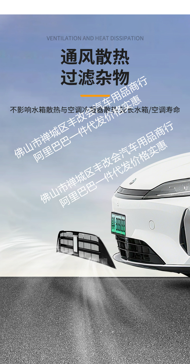 Suitable for Chery Fengyun A9L One-Piece Welded Car Insect-Proof Net Front Grille Special Modified Decorative Strip Accessories