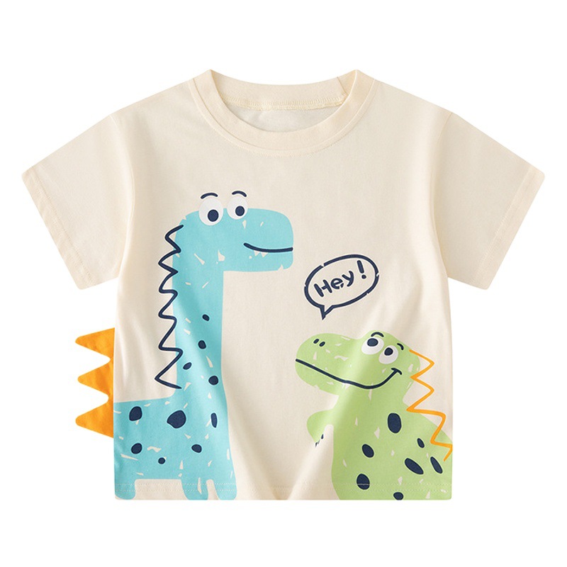 Suministro de marca Ropa para niños transfronteriza al por mayor Verano nuevos productos Camiseta de manga corta para niños Ropa para bebés Dibujos animados Dinosaurios INS