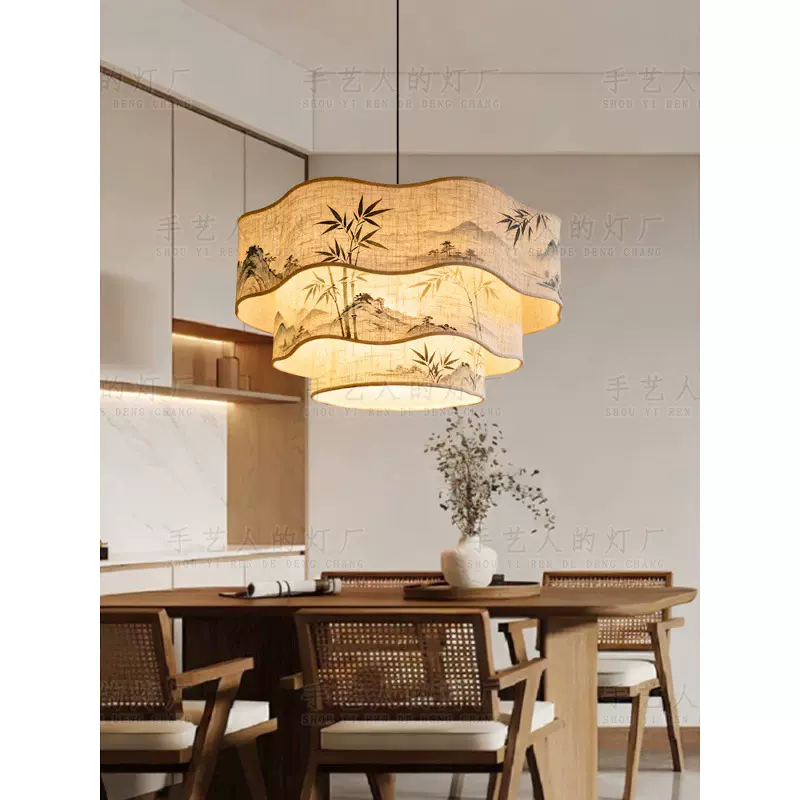 新中式包厢水墨餐厅包房火锅店宋代美学中古酒店饭店吧台大厅灯具