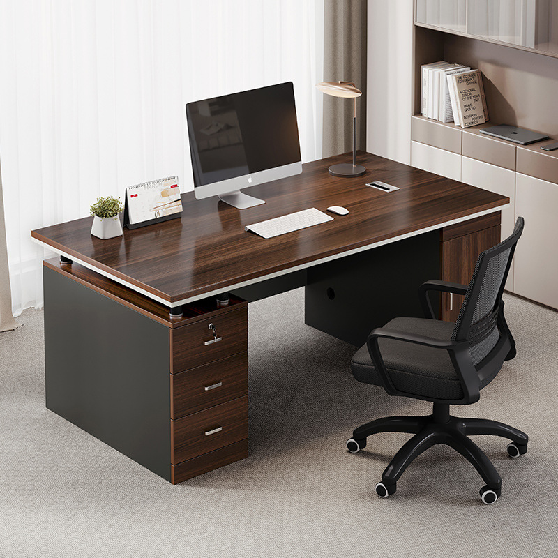 Unidad de escritorio de oficina escritorio de la computadora escritorio simple mesa moderna y silla combinación personal de oficina jefe escritorio mesa de casa