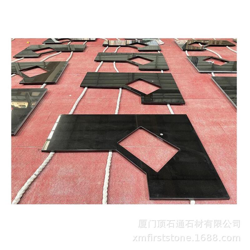 Manufacturer Customized Natural Stone Black Granite Shanxi Black Bathroom Countertop Stove Top Quartz Stone
