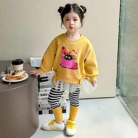 女童卫衣套装春季套装2025新款时髦洋气小女孩套装底裤宝宝两件套