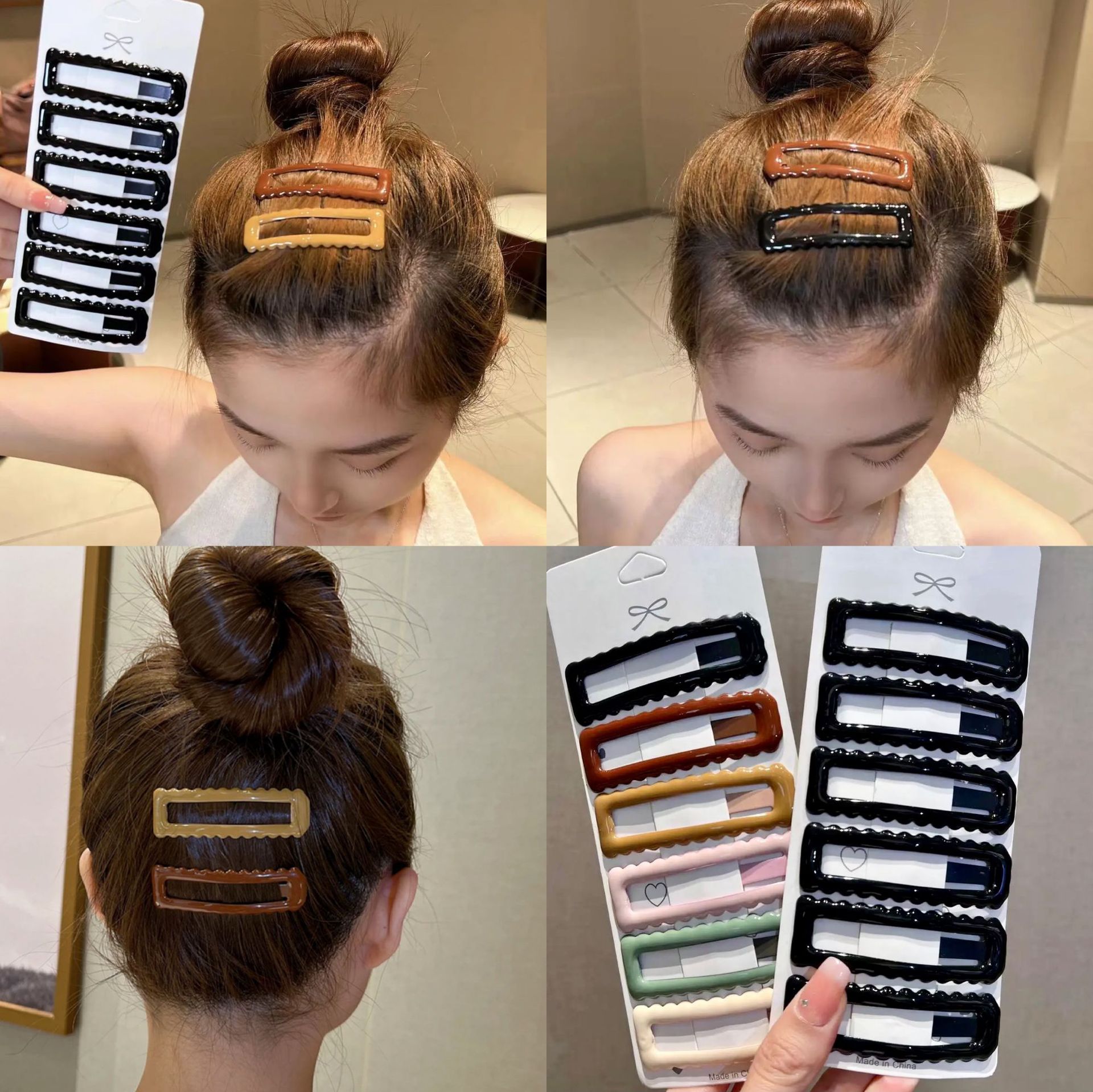 ondas cuadradas bb clip frente lateral frange clip de cabello para mujeres detrás de la cabeza 2025 red brota clip lateral tocado