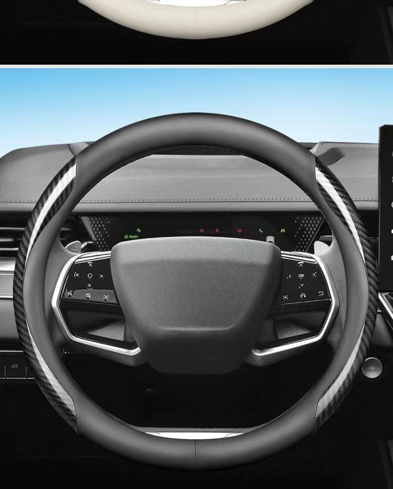 Car Steering Wheel Cover for Men and Women, Universal for All Seasons, New Breathable, Non-Slip, Sweat-Absorbent Round D-Shaped High-End Ultra-Thin Handle Cover