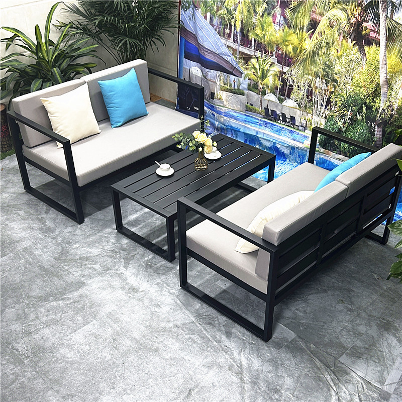 Mesas y sillas al aire libre combinación jardín patio comunitario oficina de ventas jardín paisaje metal hierro arte ocio mesa redonda silla image 1