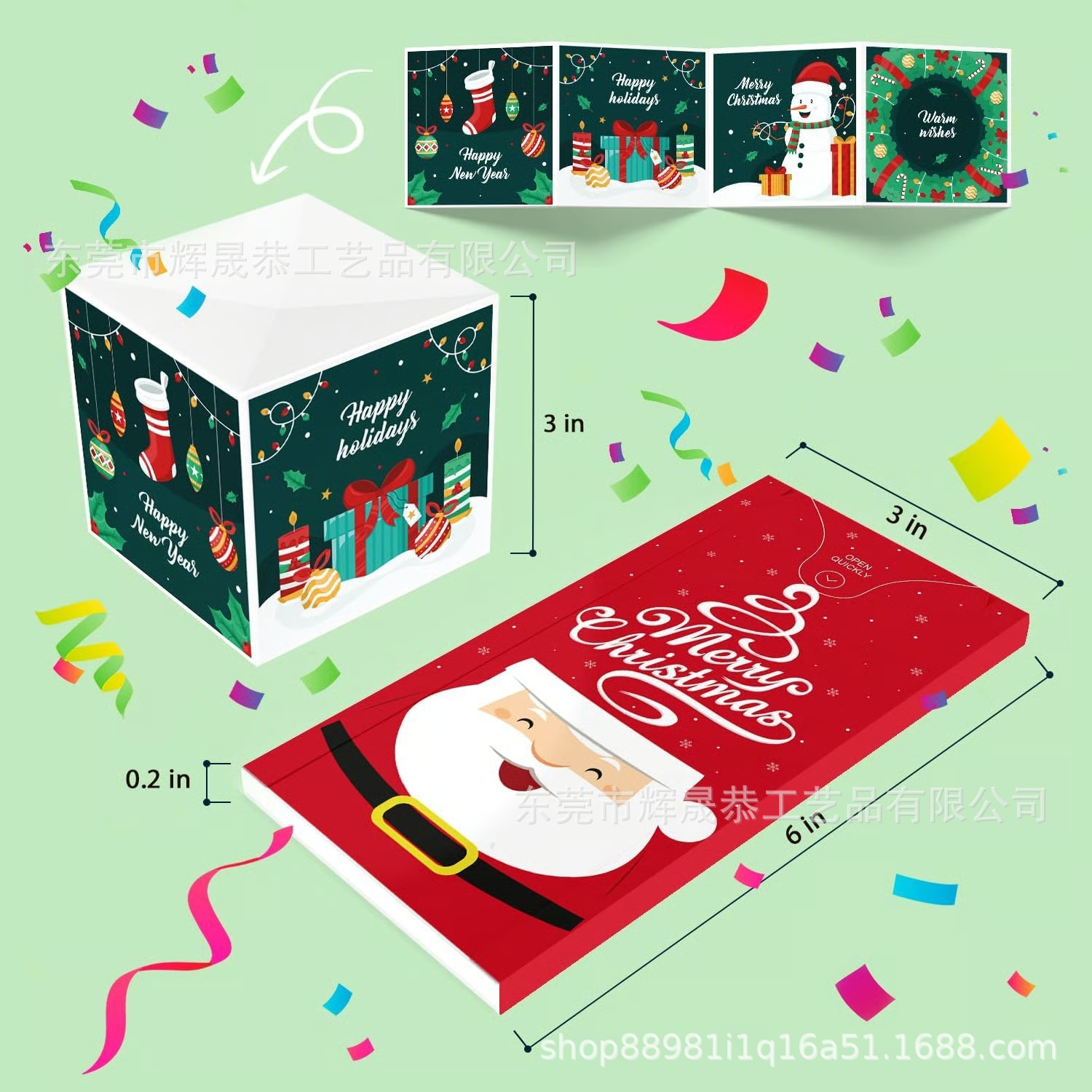 跨境Christmas Exploding Surprise Card圣诞爆炸惊喜贺卡-阿里巴巴