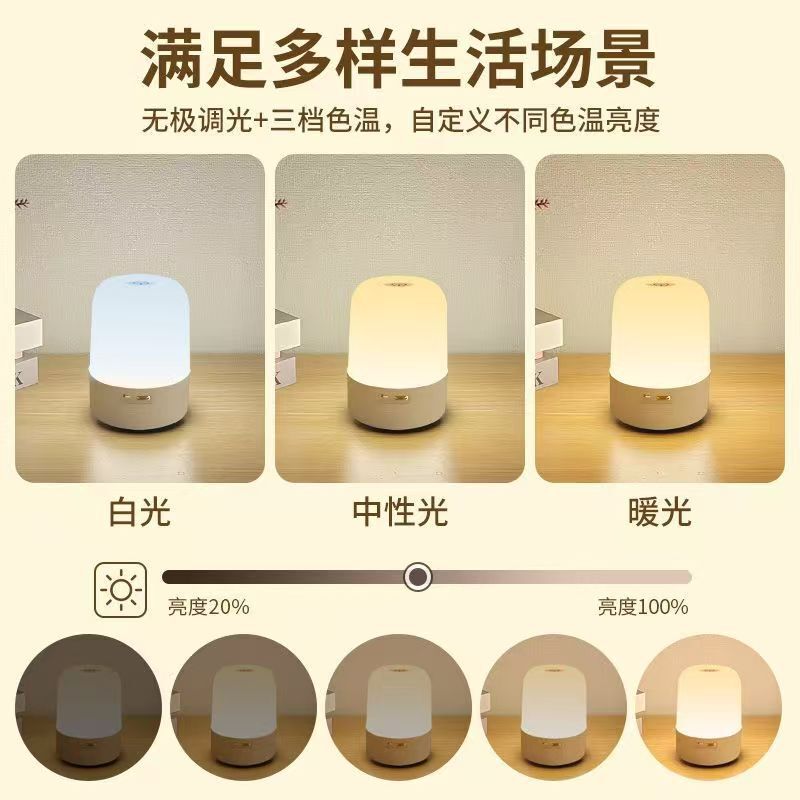 LED小夜灯充电式氛围卧室床头灯触摸婴儿喂奶护眼夜晚睡眠灯夜间|undefined