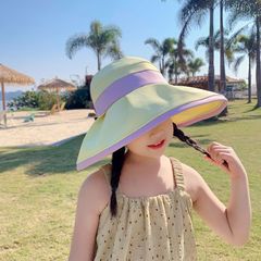 女の子の日焼け止め帽子夏の日よけ女の子の赤ちゃんの空の上の大きなつば紫外線防止子供の日焼け止め帽子