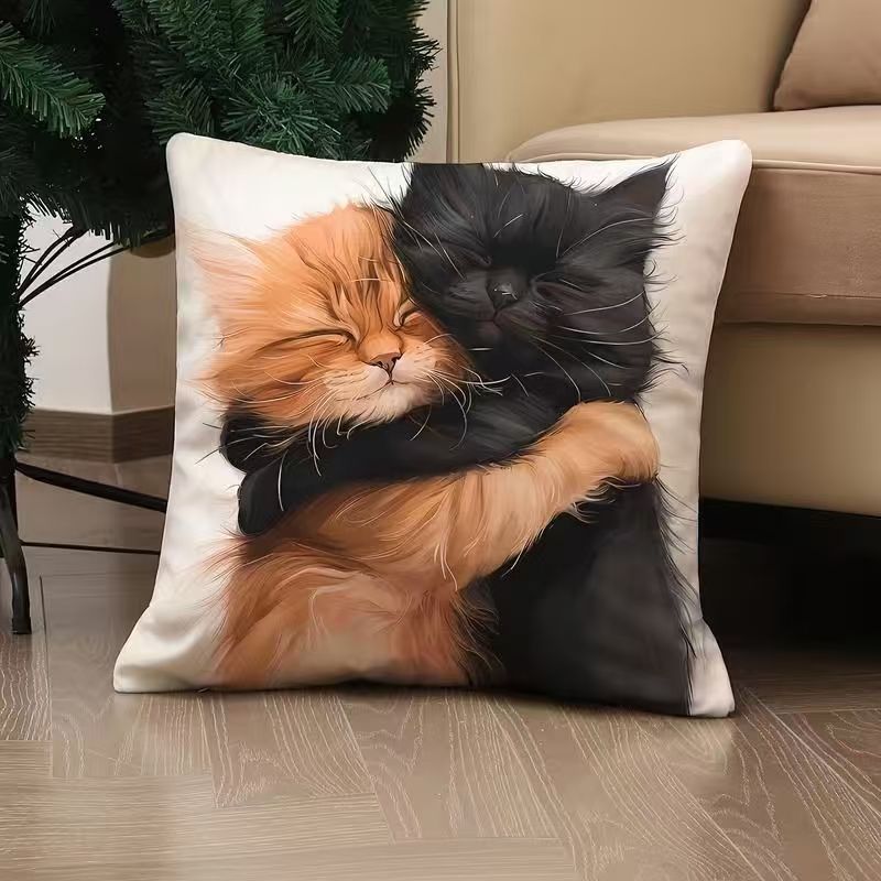 TEMU venta caliente gatos almohada lindo lindo lindo divertido animal almohada dormitorio hogar sofá decoración cojín cubierta al por mayor image 53