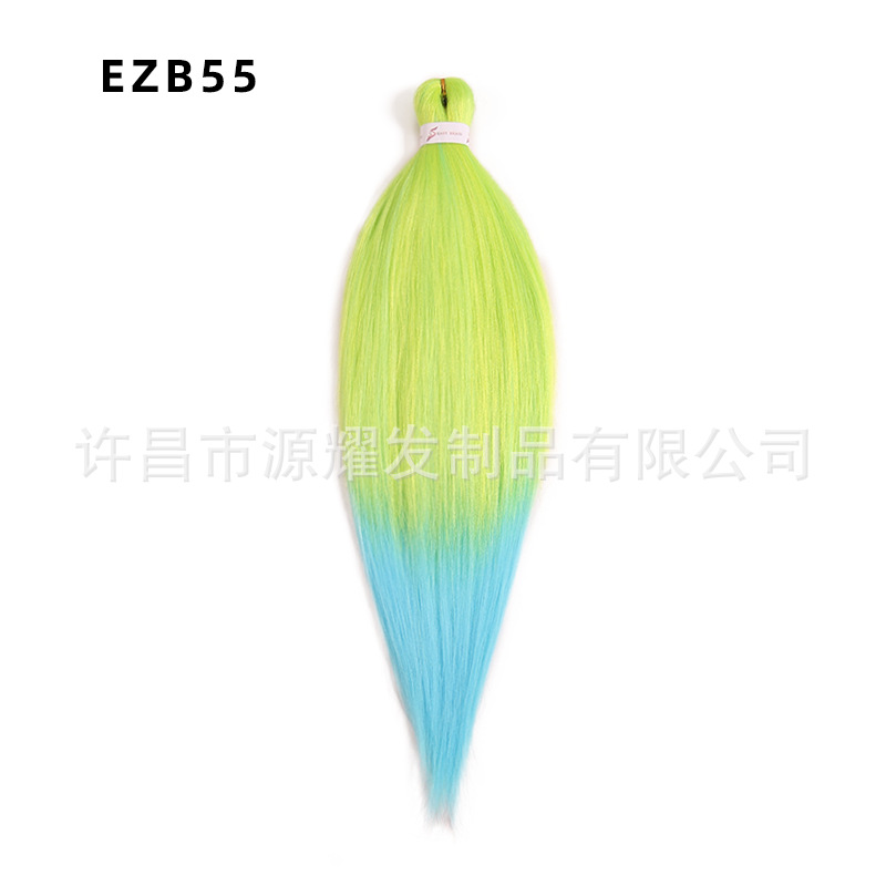 Peluca EZ cabello esponjoso y suave de fibra química trenza grande 26 pulgadas 90g pvc bicolor retardante de llama seda de baja temperatura trenza grande