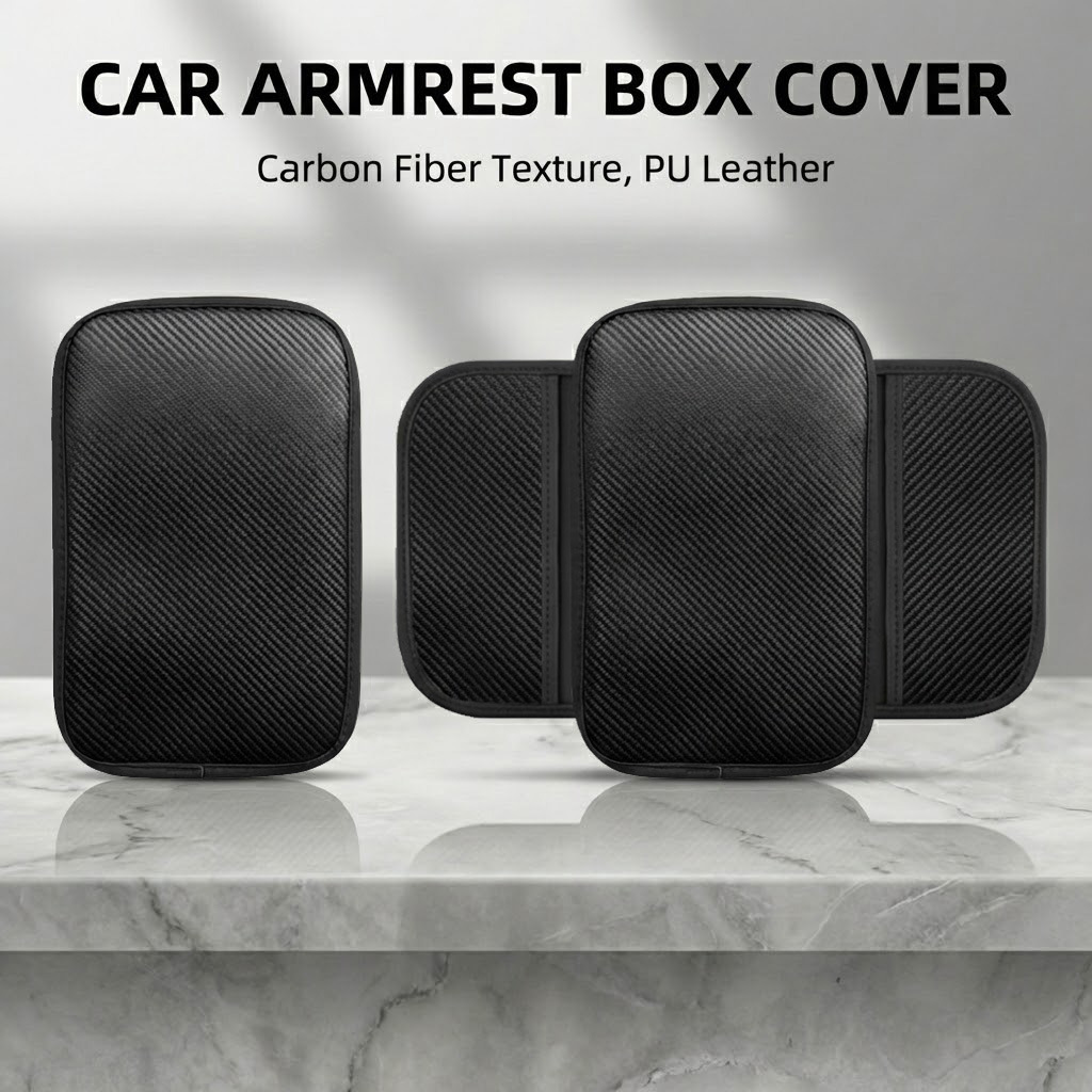 Car Armrest Box Heightening Pad, Car Central Armrest Box Cover, Multifunctional Storage Bag, Nappa Leather Car Accessories