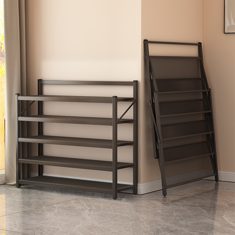 Estantes extremadamente estrechos Estantes multicapa Estantes de piso plegable Estantes de hierro forjado Estantes de almacenamiento Sala de estar Balcón Dormitorio Estantería corta