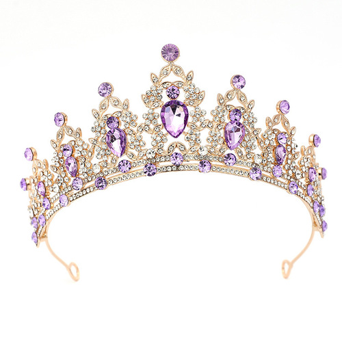 Bride Crown Hairpin Headpiece Wedding Korean 18th Birthday Adult Gift Crystal Crown Princess Dress Accessory