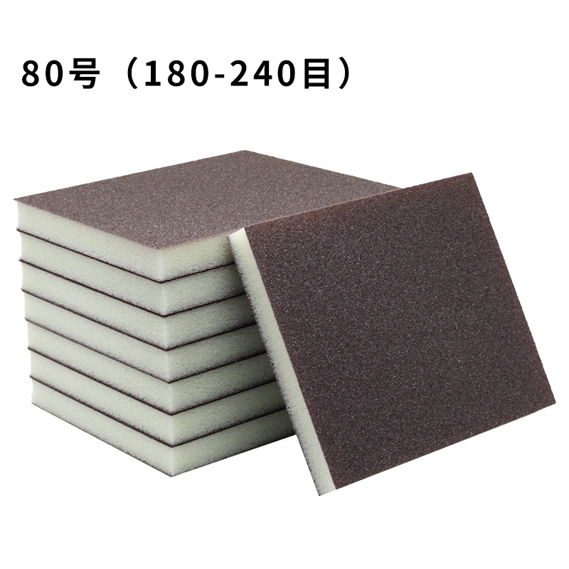 Fabricantes al por mayor bloque de arena de esponja británico grueso hermoso costura azul de doble cara muebles de carpintería pulido y pulido bloque abrasivo de esponja