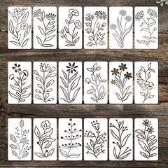 国境を越えたAmazonの人気の花と植物の絵画中空テンプレートスプレーペイントスプレー印刷工芸品漏れ印刷DIYデザインテンプレート