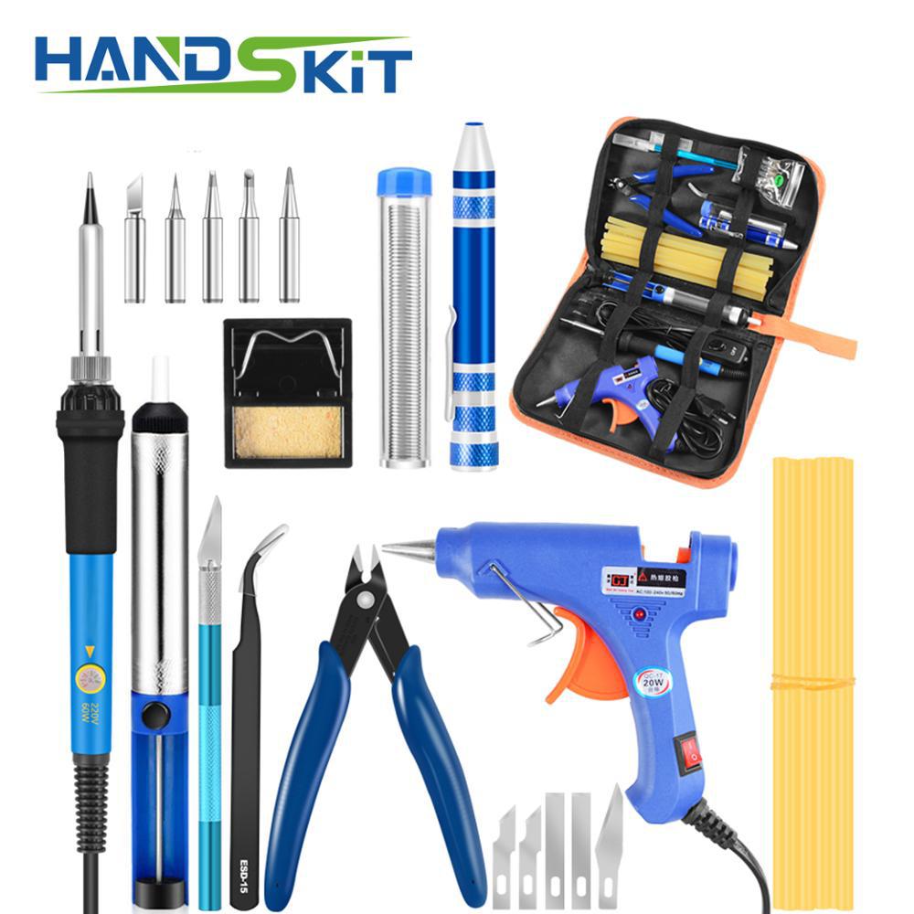 跨境专供60W电烙铁欧规美规英规电烙铁胶枪套件烫画diy焊接工具包