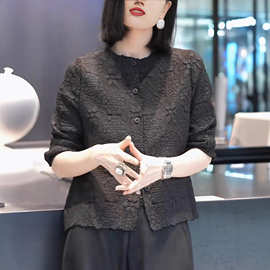 2025早春秋新款新中式国风时尚宽松唐装外套女改良提花上衣潮女装