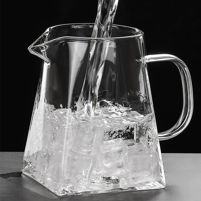 hermosa atmósfera espesa cuadrangular taza de justicia casera taza de vidrio transparente taza de té kung fu taza de té té té sentido de alto nivel
