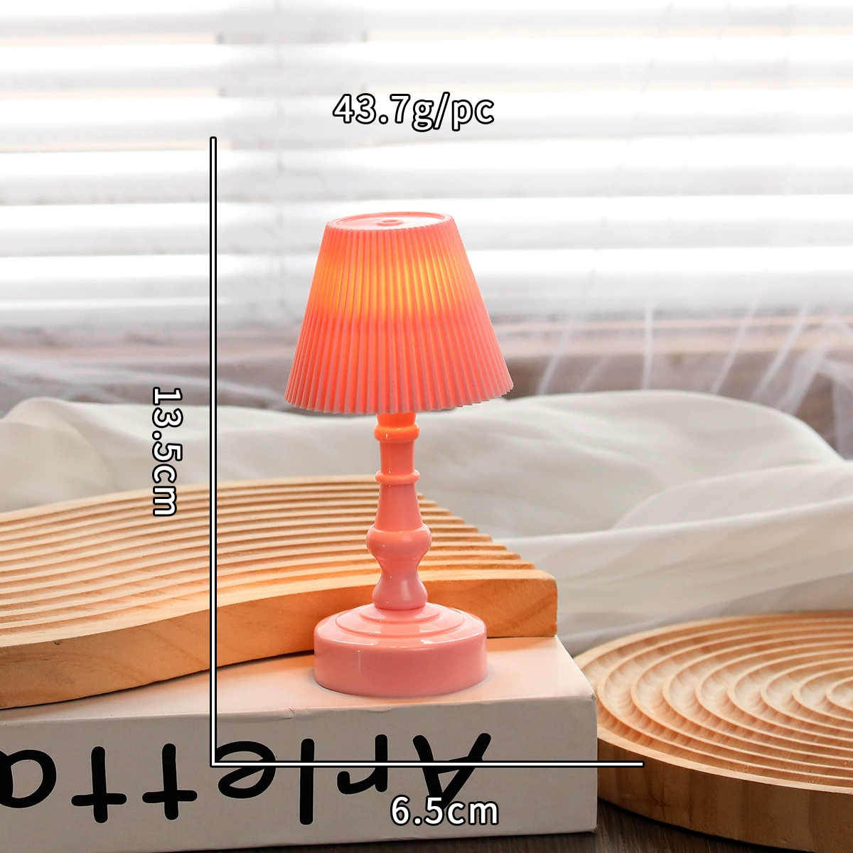Transparent LED projector table lamp, electronic night light, battery‑powered (3×AG13), multiple styles