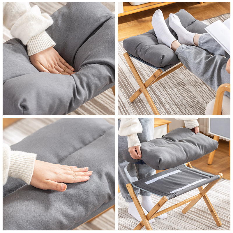 Taburete de sofá, almohadilla de siesta de oficina, artefacto de pie plegable, taburete de zapatos doméstico