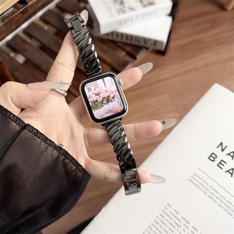 Suitable for Apple Watch, Applewatch strap with water ripple metal twist design, women's model, Huawei Fit cross-border strap Suitable for Apple Watch, Applewatch strap with water ripple metal twist design, women's model, Huawei Fit cross-border strap