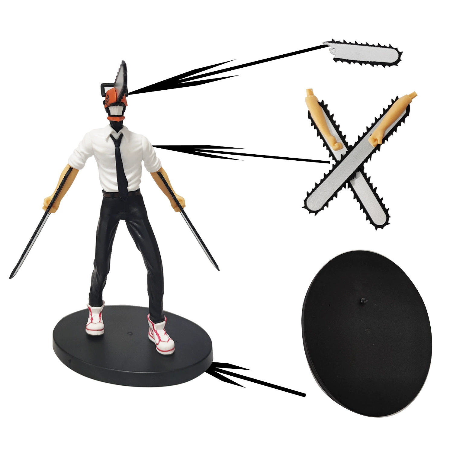 Украшение ручной работы Sitting Chainsaw Figure Pawa Jingpin, варианты положения Sitting/Standing, 7×6×14.5 см