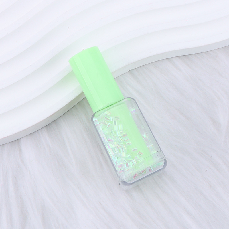 Pluma resaltador de botella de esmalte de uñas de forma linda, frasco corto de botella de una sola cabeza, lápiz labial, frasco de botella de lápiz labial de cuatro esquinas, bolígrafo de arena movediza