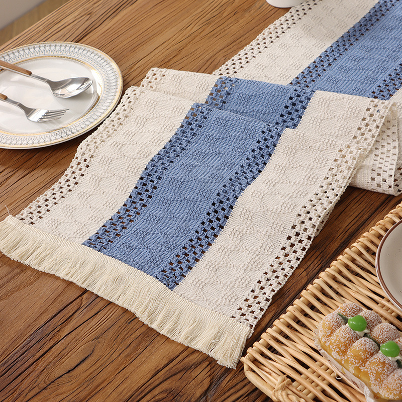Bandera de mesa de cuerda de cáñamo transfronteriza americana francesa decoración de mesa de Navidad almohadilla de mesa mesa toallas de mesa almohadilla de mesa roja