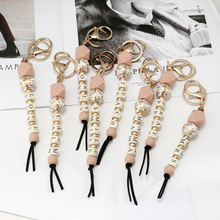 跨境热卖西米亚风mama字母硅胶珠钥匙扣波箱包挂件配饰现货批发