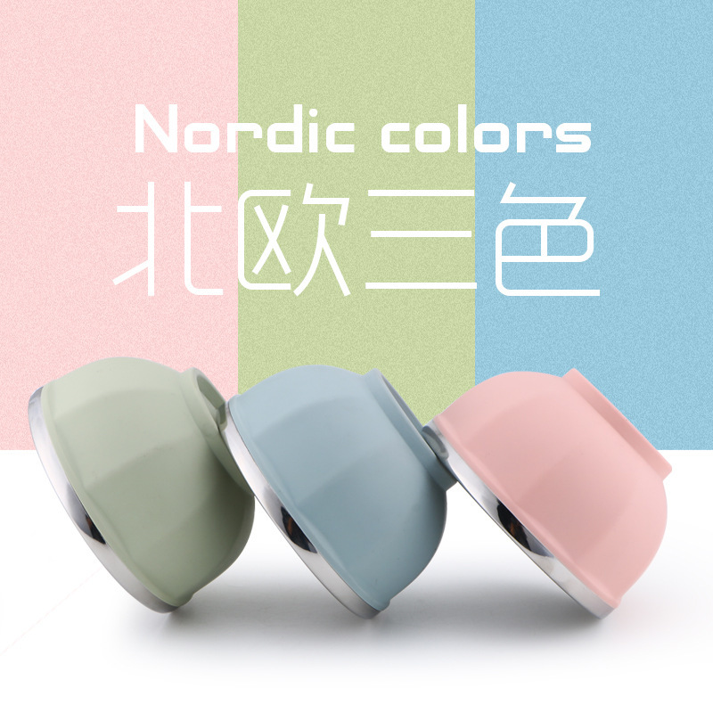 304 tazón de arroz de acero inoxidable de gran capacidad tazón de arroz kindergarten fábrica de aislamiento térmico tazón resistente a la caída de alto valor de color Estilo nórdico tazón