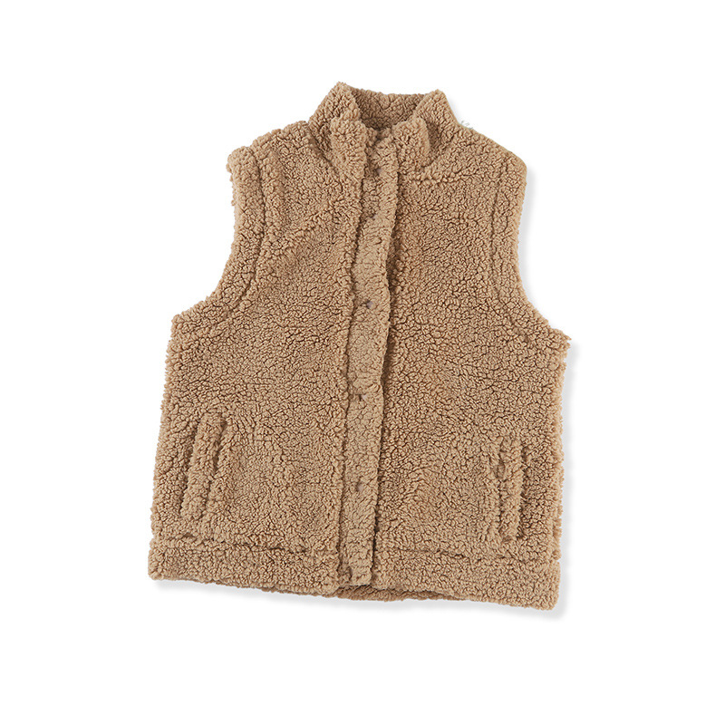 Frauen Kleidung herbst und winter neue feste farbe weste weibliche casual stil taste tasche warme ärmelloses top weibliche_voghion.com