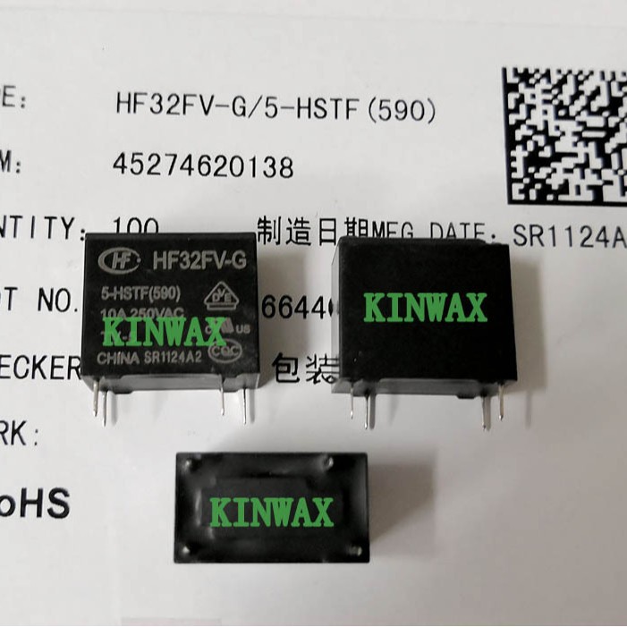HF32FV-G/18-HSLTF 继电器一组常开4脚10A277VAC高负载型