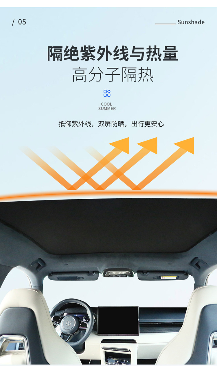 Applicable to polar Krypton 001 skylight canopy retractable sunshade roof sunshade net zeekr modification accessories sunshade