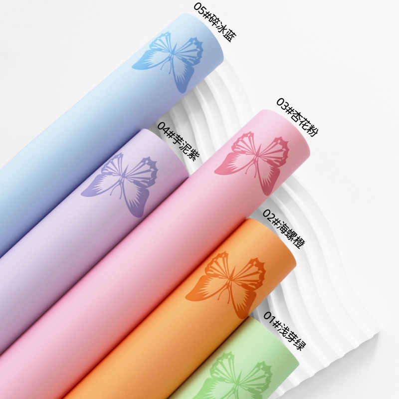 Fabricantes de fiestas de flores al por mayor mariposa nuevo papel de embalaje de flores florista ramo de flores papel de embalaje impermeable florista papel de embalaje