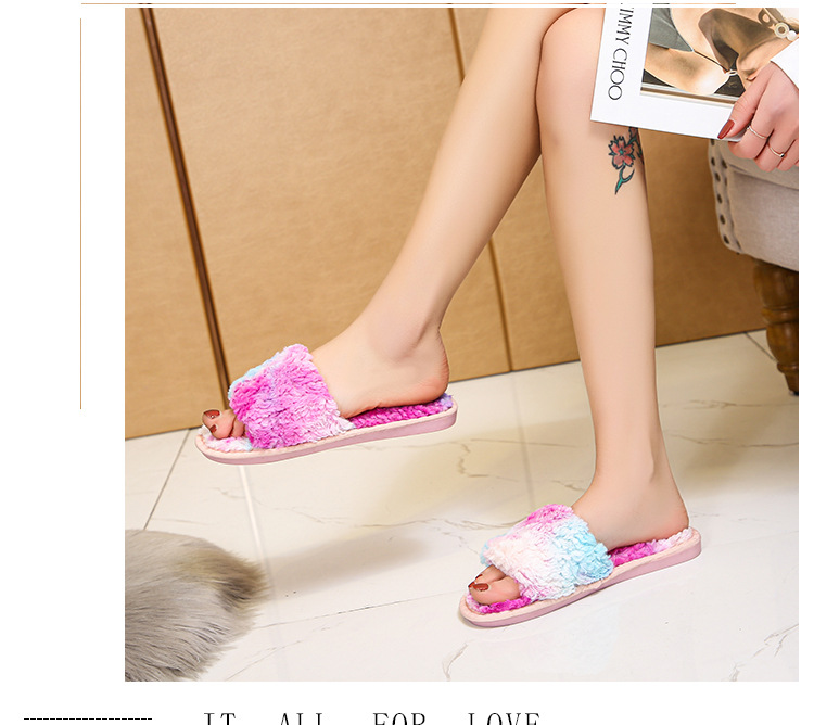 non-slip lamb wool flat-bottomed slippers NSPE21974