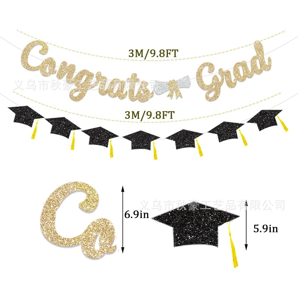 Graduación Jila Banner 2024 Graduación Jila Banner Decoración de la ceremonia de graduación de cebolla dorada Bandera