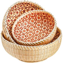B 35127 Handwoven Bamboo Storage Basket ���������