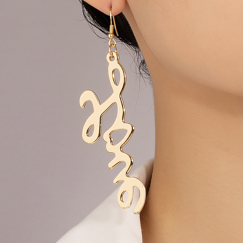 Fashion Hollow Letter Love Pendant Earrings display picture 1