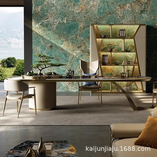 Light Luxury Rock Plate Tea Table 2022 New Artistic Big Tea Table Modern Kung Fu Tea Table Villa Balcony Tea Table and Chair Combination