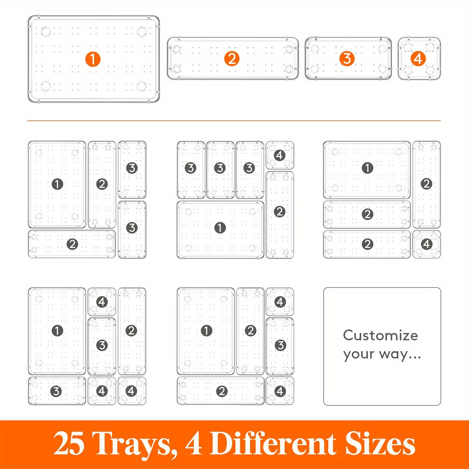 Organize transparent plastic kitchen supplies desk cleaning office multifunctional drawer PET storage box