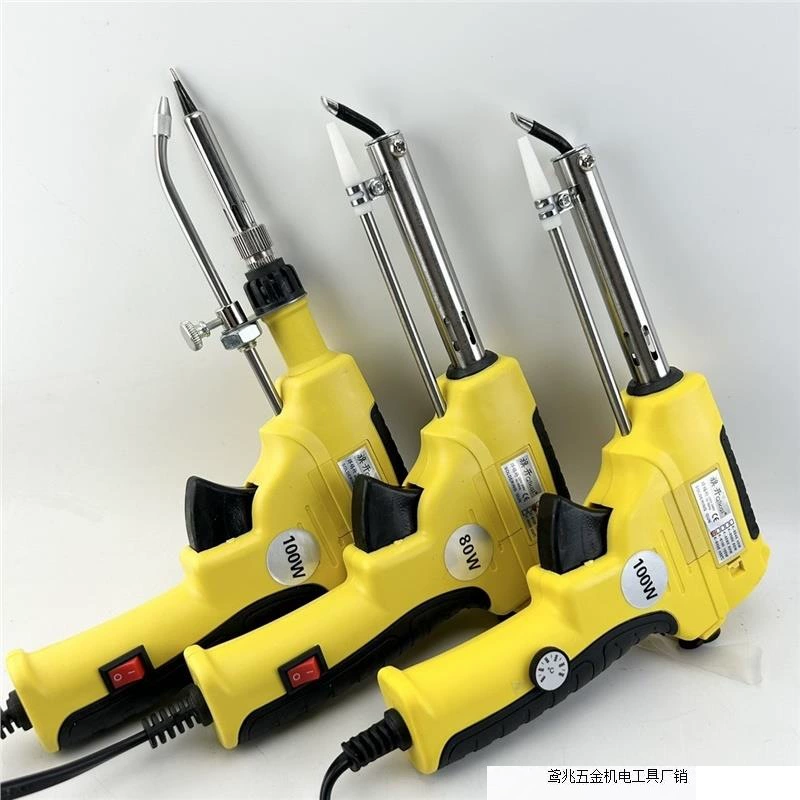 Qikai паяльная винтовка прямая головка прямая головка электрический паяльник пистолет автоматическая доставка оловянная пушка 60W80W100W Прямой