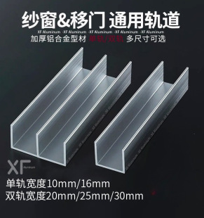 Sliding Glass Window Track with Mountain-Shaped Groove, Thickened Display Cabinet Double Track Single Track with Aluminum Alloy Wheels