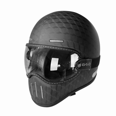 Motosiklet kaskı (dəbilqə) – for Men and Women, Winter and - matte-three-dimensional-pattern-transparent-mirror-m55-56