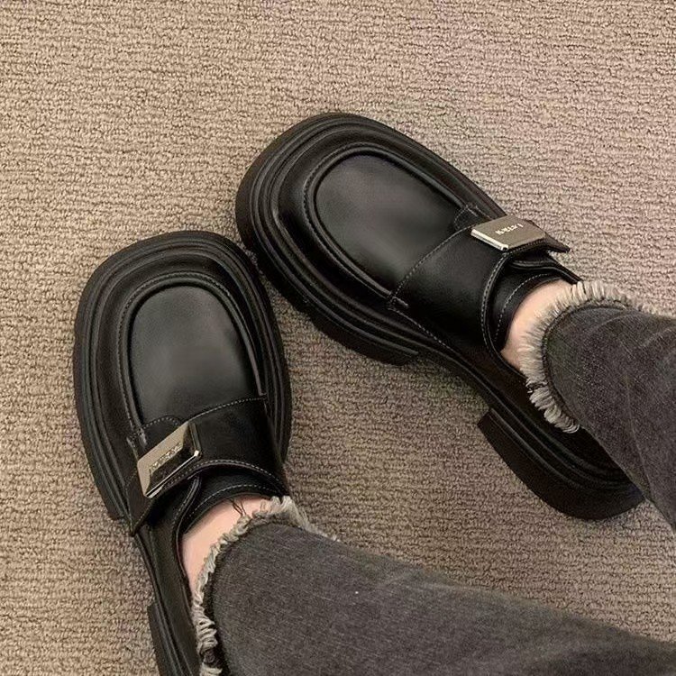 College style versatile zapatos de cuero para mujeres 2025 primavera nuevos zapatos de trabajo Lefour Mary Jane English style zapatos de sola gruesa