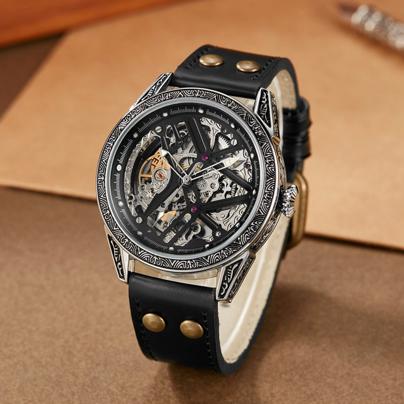 Productos genuinos SHENHUA reloj mecánico de los hombres reloj automático hueco Moda reloj mecánico de los hombres