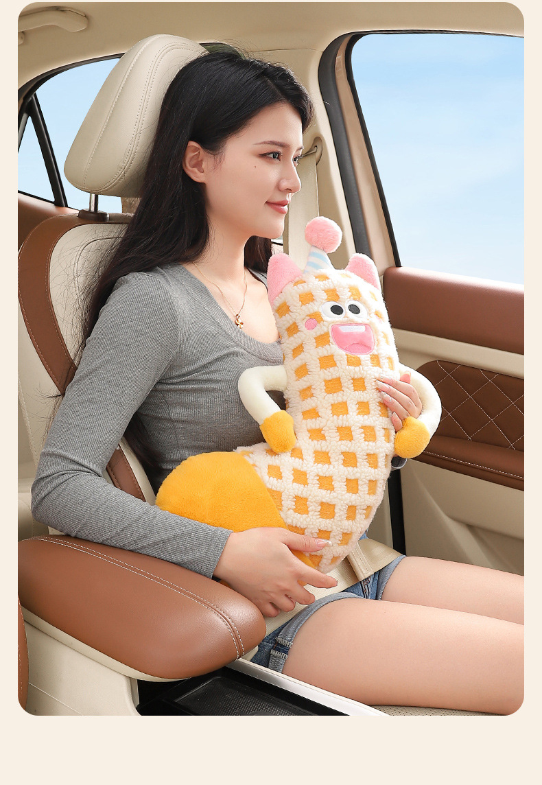 Car seat belt shoulder pad cartoon plush children's anti-collar protective cover retainer car seat belt decoration