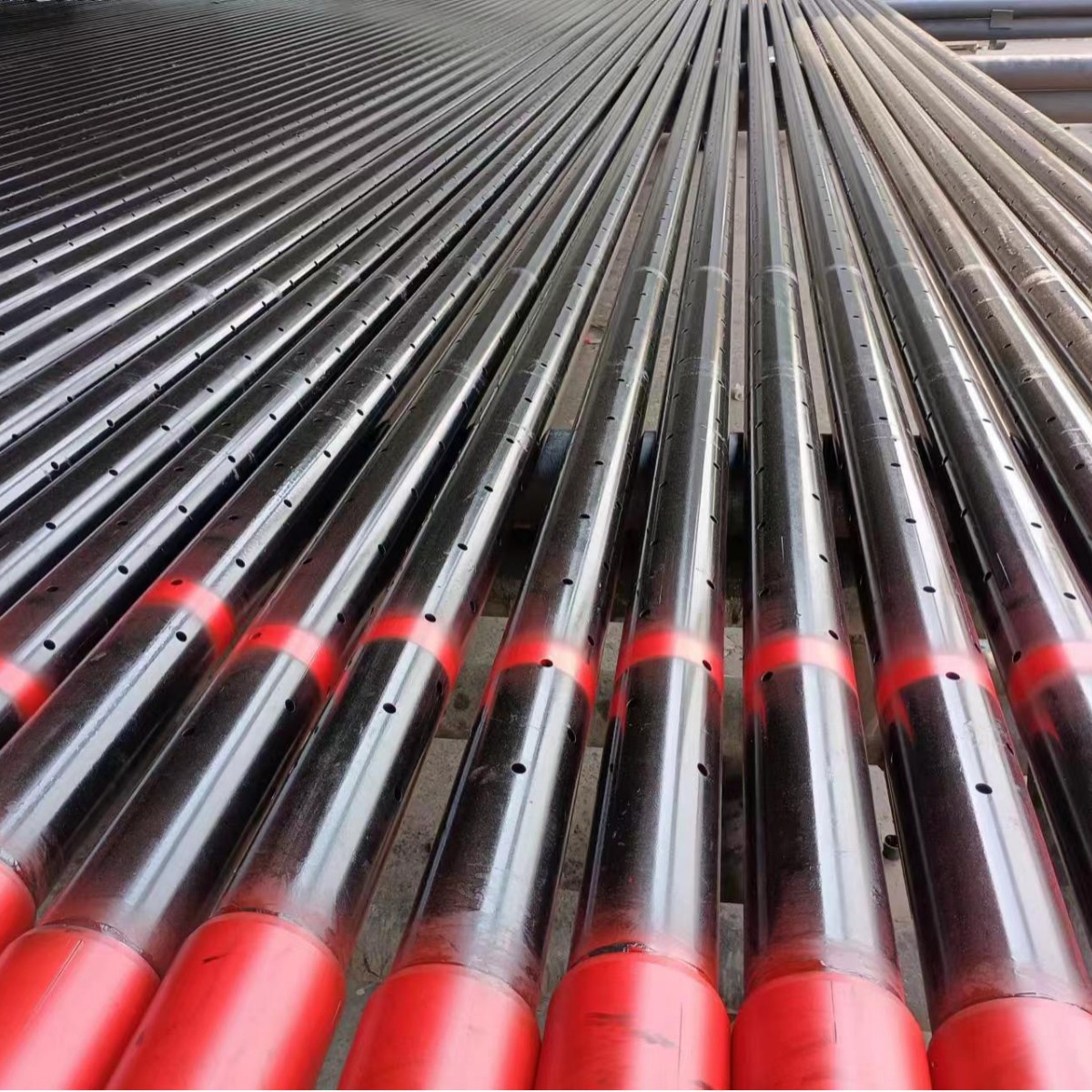 批发打井降水滤水管井钢管圆孔滤水管螺旋丁字焊直缝直管管道钢制