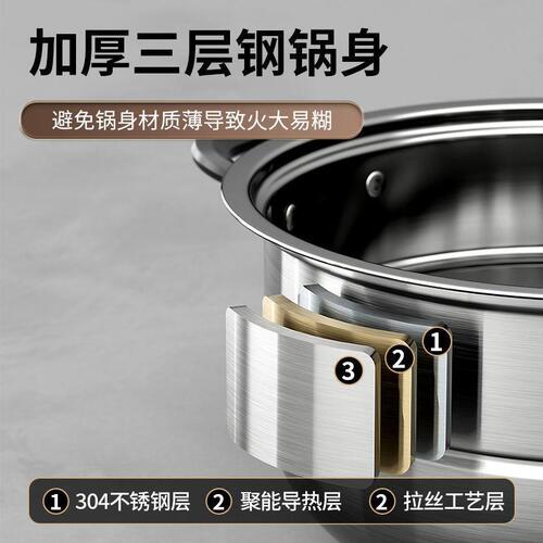 Wholesale 304 stainless steel steamer household multi-purpose thick multi-layer steamer composite steel large capacity soup steamer gift